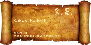 Kakuk Rudolf névjegykártya